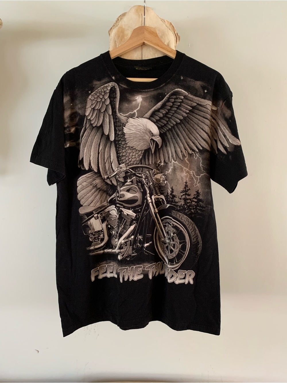Black Eagle & Motorcycle Graphic Tee